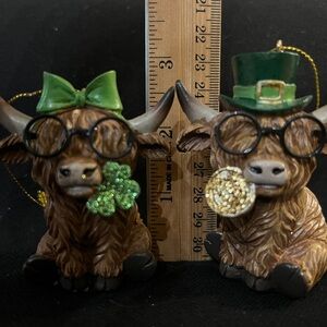 Highland Cow St Patrick’s Ornaments/ Decor